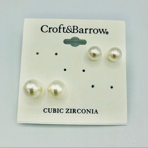 Croft & Barrow Pearl Earring Studs